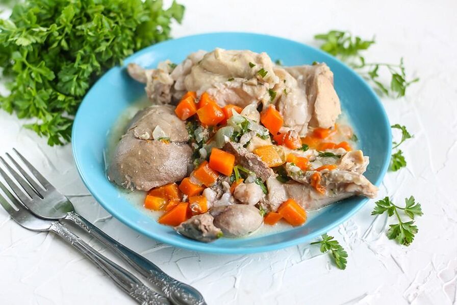 Carne de coelho com abobrinha estufada