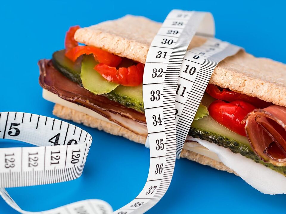 sanduíche e centímetro para dieta 6 pétalas