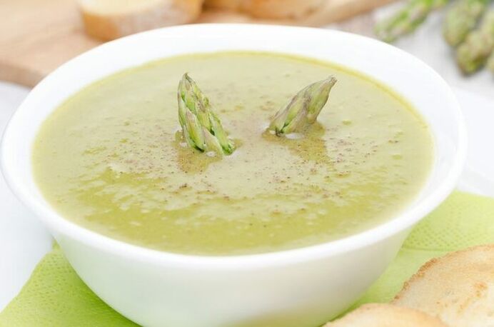 Purê de sopa de aspargos